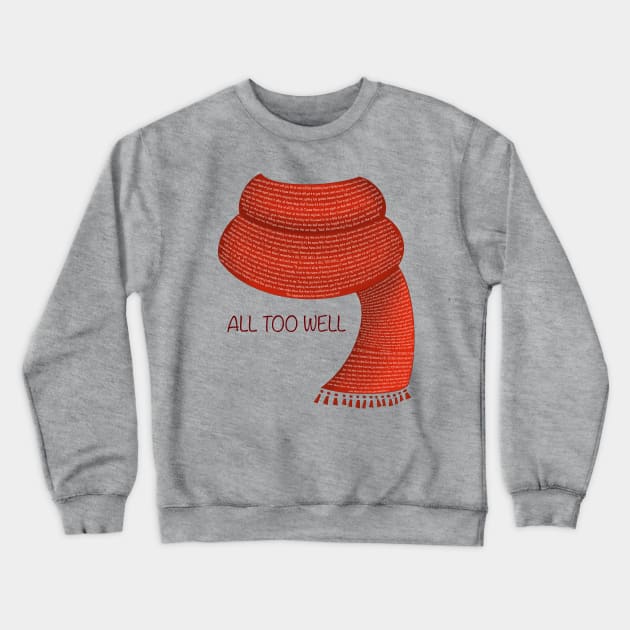 Red scarf Crewneck Sweatshirt by Johadesigns